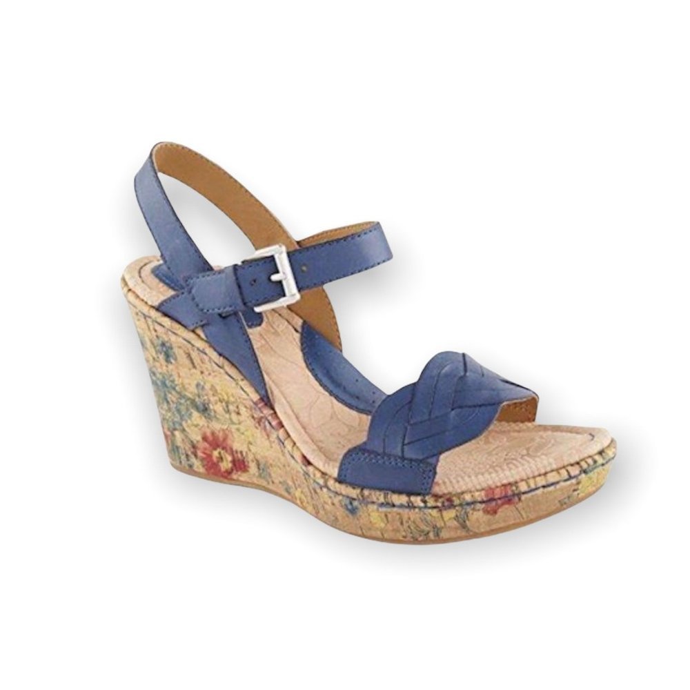 b.o.c. Blue Floral Wedges